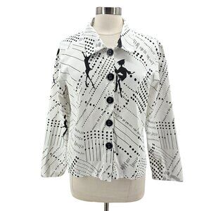 Vintage Great Cavalier by St. Paul Womens Medium Jacket Retro Studded Lady Print
